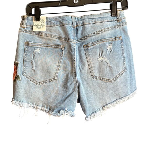 Wax JeanEmbroidered Denim Shorts size M - Picture 5 of 11